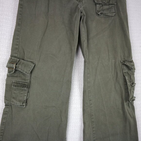 Nitro Low Rise Cotton Cargo Bootcut Wide Flare Womens Size 7/8 Y2K - Picture 4 of 8